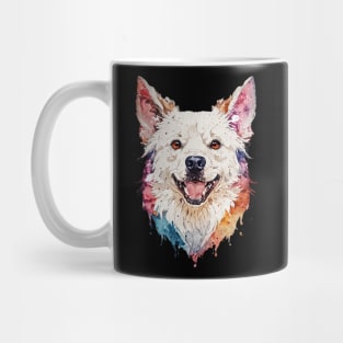 Colorful water paint style dog Mug